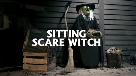 Sitting witch animatronic with realistic gestures
